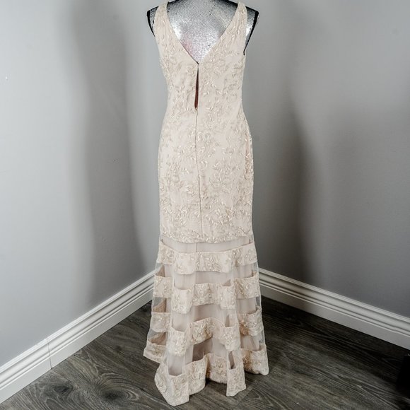 NWT Lauren Ralph Lauren Ivory Lace Formal gown -6 - Picture 2 of 7